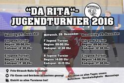 Flyer zu den Turnieren vom 27. - 29. Dezember in der Sporthalle