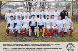 1. Mannschaft mit Sponsor Daniel Rettweiler vor dem Testspiel gegen Erfelden (4:3)