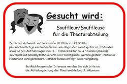 Souffleuse gesucht