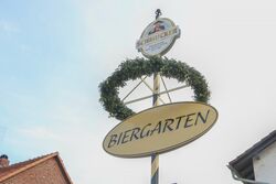 Biergarten der Gaststätte Turnhalle, Riedstadt-Crumstadt